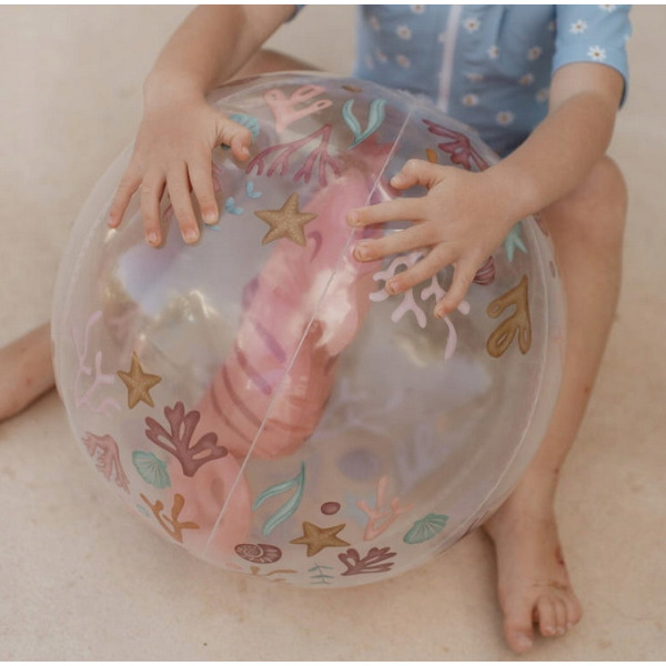 RÓŻOWA PIŁKA PLAŻOWA 3D Pink Ocean Dreams 35 cm Little Dutch 2+