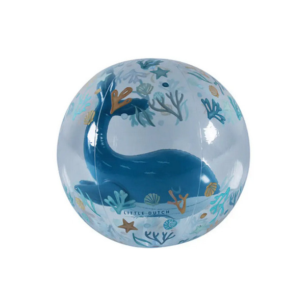 NIEBIESKA PIŁKA PLAŻOWA 3D BLue Ocean Dreams 35 cm Little Dutch 2+