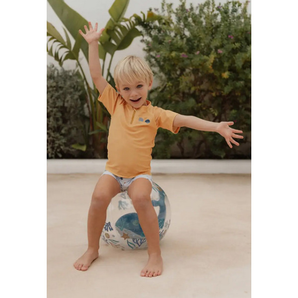 NIEBIESKA PIŁKA PLAŻOWA 3D BLue Ocean Dreams 35 cm Little Dutch 2+