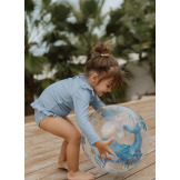 NIEBIESKA PIŁKA PLAŻOWA 3D BLue Ocean Dreams 35 cm Little Dutch 2+