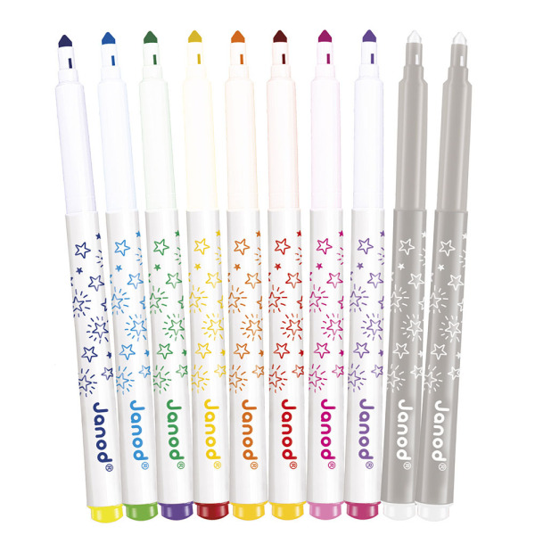 Magiczne flamastry zmieniające kolor 10 kolorów COLO Janod 3+