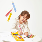 Kredki ołówkowe zmazywalne z gumką 12 kolorów COLO Janod 3+