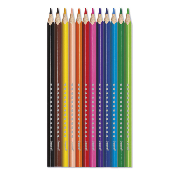 Kredki akwarelowe z pędzelkiem 12 kolorów COLO Janod 3+