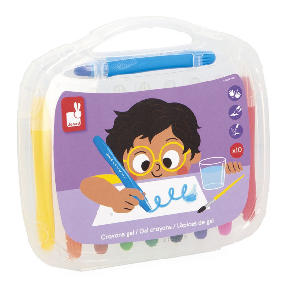 Kredki żelowe w etui 10 kolorów COLO Janod 3+