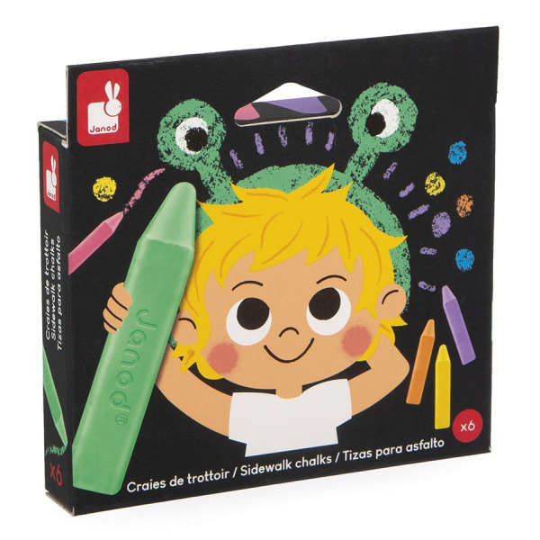 Kreda chodnikowa 6 kolorów COLO Janod 3+