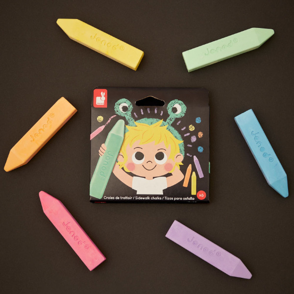 Kreda chodnikowa 6 kolorów COLO Janod 3+