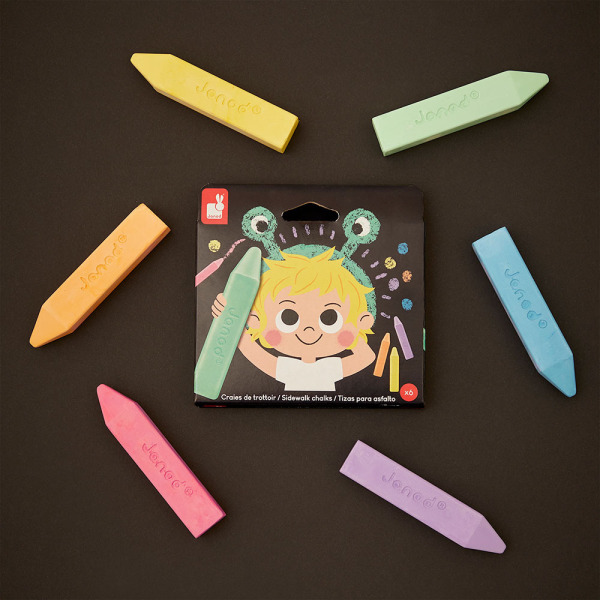 Kreda chodnikowa 6 kolorów COLO Janod 3+