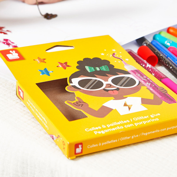 Klej brokatowy w tubkach 9 kolorów COLO Janod 3+