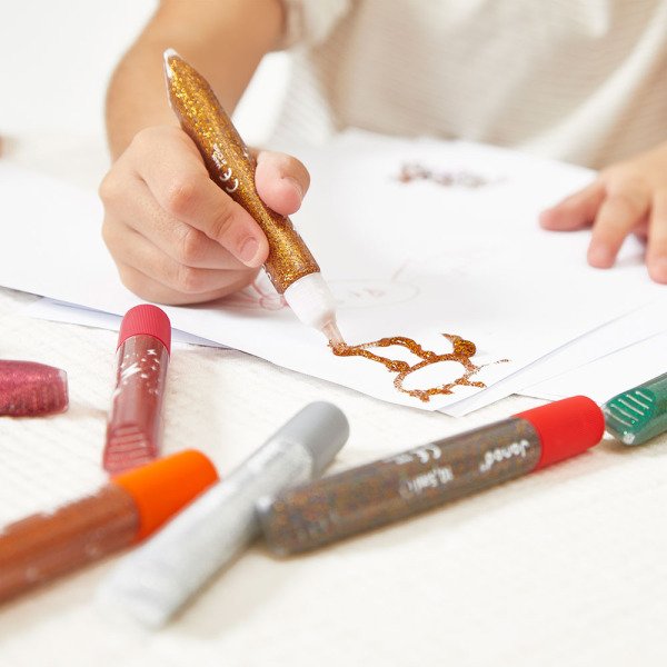 Klej brokatowy w tubkach 9 kolorów COLO Janod 3+