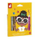 Klej brokatowy w tubkach 9 kolorów COLO Janod 3+