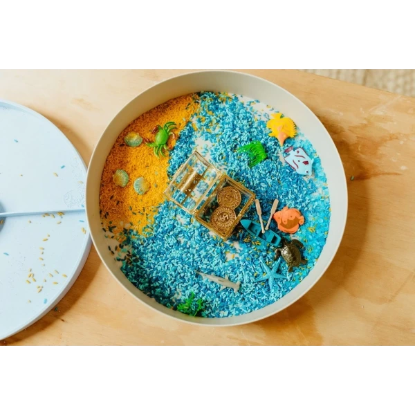 TACKA SENSORYCZNA Play Tray 2w1 Sage – pojemnik do zabaw sensorycznych Jellystone zielony