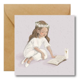 KOMUNIA ŚWIĘTA kartka okolicznościowa na komunię dla dziewczynki Hi Little