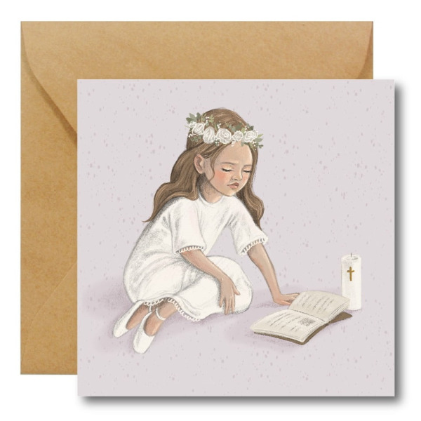 KOMUNIA ŚWIĘTA kartka okolicznościowa na komunię dla dziewczynki Hi Little
