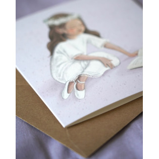 KOMUNIA ŚWIĘTA kartka okolicznościowa na komunię dla dziewczynki Hi Little