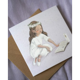 KOMUNIA ŚWIĘTA kartka okolicznościowa na komunię dla dziewczynki Hi Little