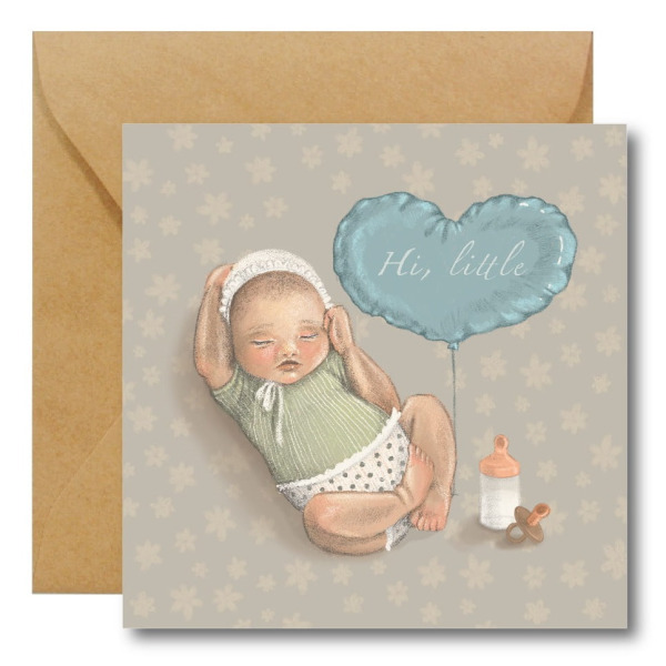 HI LITTLE kartka okolicznościowa na narodziny dziecka