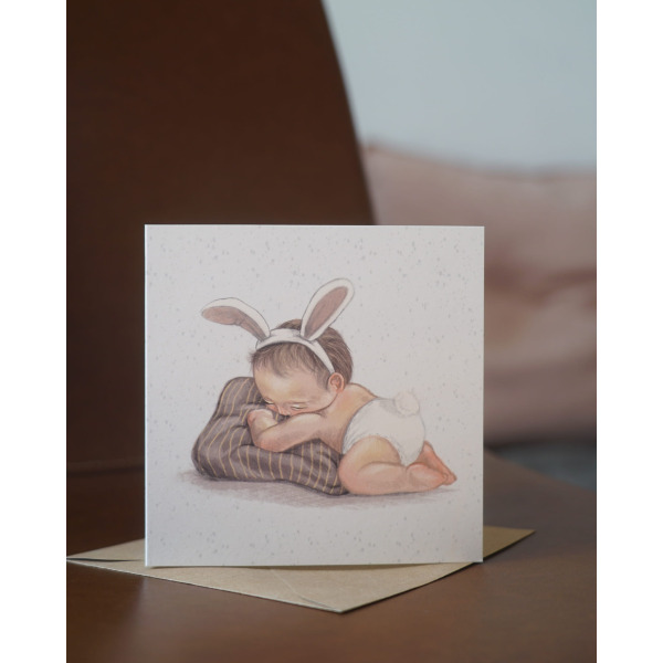 ŚPIJ SŁODKO kartka okolicznościowa na narodziny dziecka Hi Little