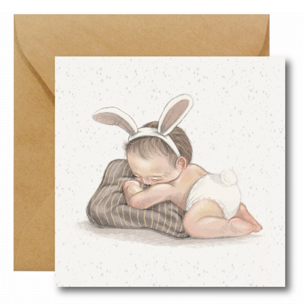 ŚPIJ SŁODKO kartka okolicznościowa na narodziny dziecka Hi Little