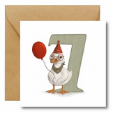 KACZOREK Z BALONIKIEM kartka okolicznościowa na siódme urodziny Hi Little