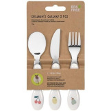 Zestaw sztućców ze stali nierdzewnej 3-częściowy, widelec, łyżka, nóż Happy Fruits Lassig 12m+