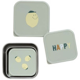 POJEMNIKI NA PRZEKĄSKI snackbox ze stali nierdzewnej zestaw 3 szt. Happy Fruits Lemon Lassig