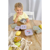 POJEMNIKI NA PRZEKĄSKI snackbox ze stali nierdzewnej zestaw 3 szt. Happy Fruits Lemon Lassig