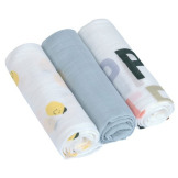 BAMBUSOWY OTULACZ kocyk 80x80cm zestaw 3 szt. HappyFruits Lemon Lassig