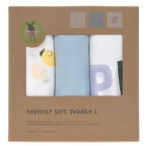 BAMBUSOWY OTULACZ kocyk 80x80cm zestaw 3 szt. HappyFruits Lemon Lassig