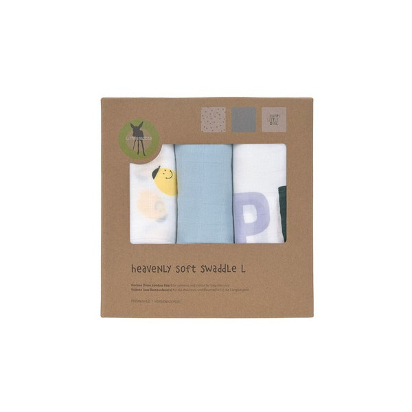 BAMBUSOWY OTULACZ kocyk 80x80cm zestaw 3 szt. HappyFruits Lemon Lassig