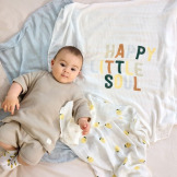 BAMBUSOWY OTULACZ kocyk 80x80cm zestaw 3 szt. HappyFruits Lemon Lassig