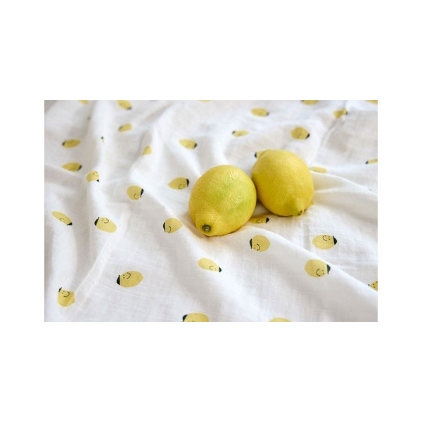 BAMBUSOWY OTULACZ kocyk 80x80cm zestaw 3 szt. HappyFruits Lemon Lassig