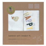 BAMBUSOWY OTULACZ  kocyk 120x120cm zestaw 2 szt.Happy Fruits Pear Lassig