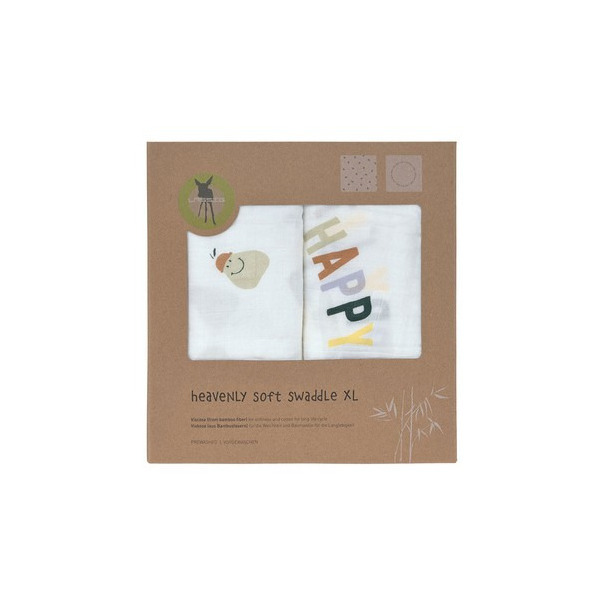 BAMBUSOWY OTULACZ  kocyk 120x120cm zestaw 2 szt.Happy Fruits Pear Lassig