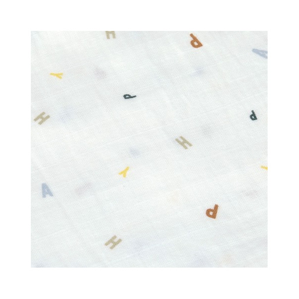 MUŚLINOWY OTULACZ kocyk z bawełny organicznej 60x60cm zestaw 3 szt. Happy Fruits blue Lassig