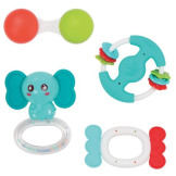 ZESTAW 4 GRZECHOTEK z funkcją gryzaka słonik LUDI 3m+