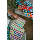 KRAINA DINOZAURÓW zestaw do wyklejania Naklejki holograficzne 200+ szt. z plakatem Mudpuppy 4+