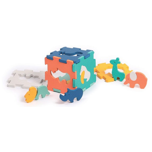 PIERWSZE PUZZLE piankowe zwierzątka układanka 2D i 3D mini mata LUDI 10m+