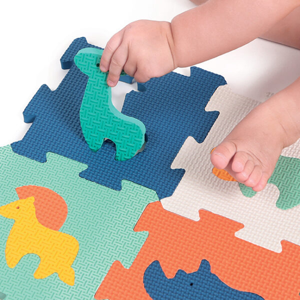 PIERWSZE PUZZLE piankowe zwierzątka układanka 2D i 3D mini mata LUDI 10m+