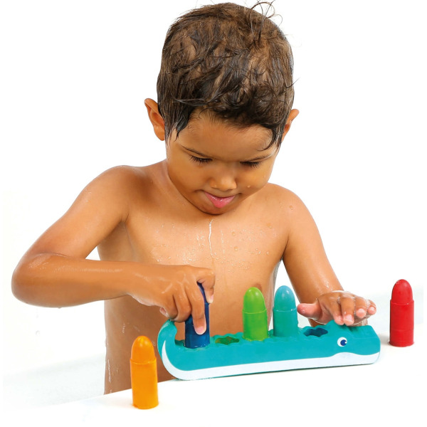 KROKODYL Z KREDKAMI zabawka do rysowania w kąpieli LUDI 10m+