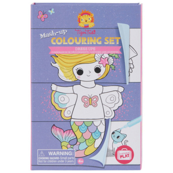 PRZEBIERANKI zestaw kolorowanek z pisakami MIX and MATCH zestaw kreatywny Tiger Tribe 4+