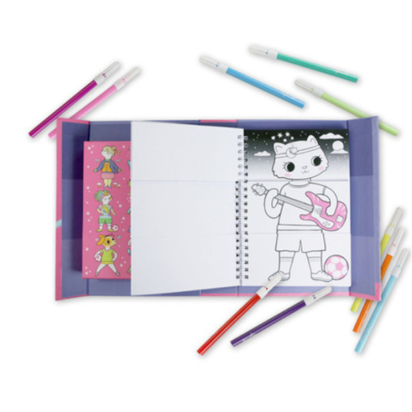 PRZEBIERANKI zestaw kolorowanek z pisakami MIX and MATCH zestaw kreatywny Tiger Tribe 4+