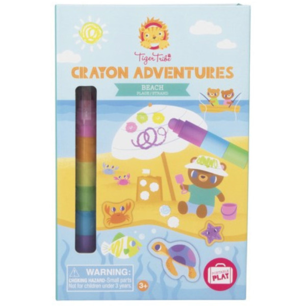 PLAŻA zestaw kolorowanek z kredkami zestaw kreatywny Tiger Tribe 3+