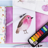 AKWARELE zestaw kolorowanek z farbkami akwarelowymi zestaw kreatywny Tiger Tribe 8+