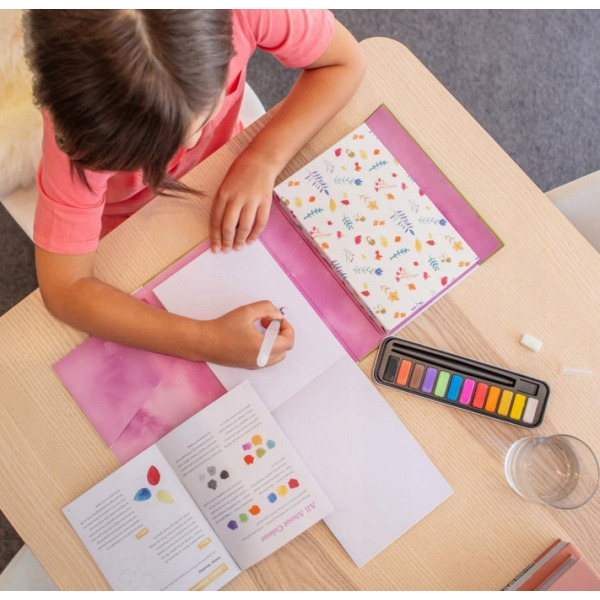 AKWARELE zestaw kolorowanek z farbkami akwarelowymi zestaw kreatywny Tiger Tribe 8+