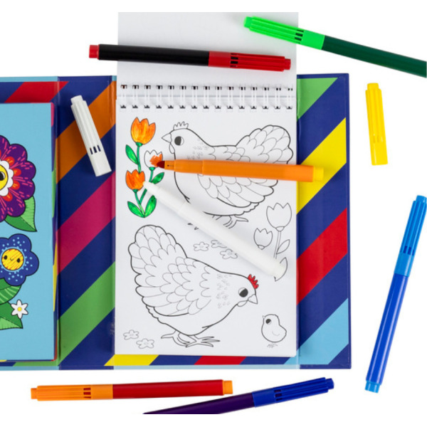 PRZYJACIELE Z OGRODU kolorowanki z pisakiem zmieniającym kolor zestaw kreatywny Tiger Tribe 5+