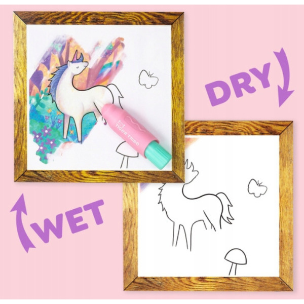 JEDNOROŻCE kolorowanka wodna zestaw z pisakiem do napełnienia wodą Tiger Tribe 1+