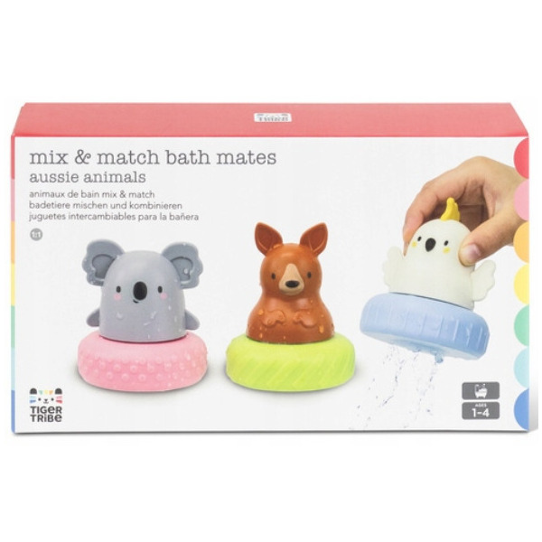 AUSTRALIJSKIE ZWIERZĄTKA kąpielowi przyjaciele zestaw 3 szt. zabawka do kąpieli Tiger Tribe 1+