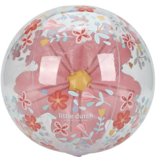 RÓŻOWA PIŁKA PLAŻOWA 3D Pink Flowers 35 cm Little Dutch 2+