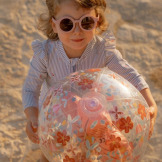 RÓŻOWA PIŁKA PLAŻOWA 3D Pink Flowers 35 cm Little Dutch 2+