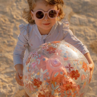 RÓŻOWA PIŁKA PLAŻOWA 3D Pink Flowers 35 cm Little Dutch 2+